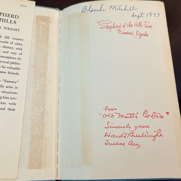 The Shepherd of the Hills by Harold Bell Wright Author Signed 1907 Hardcover - Picture 4 of 9